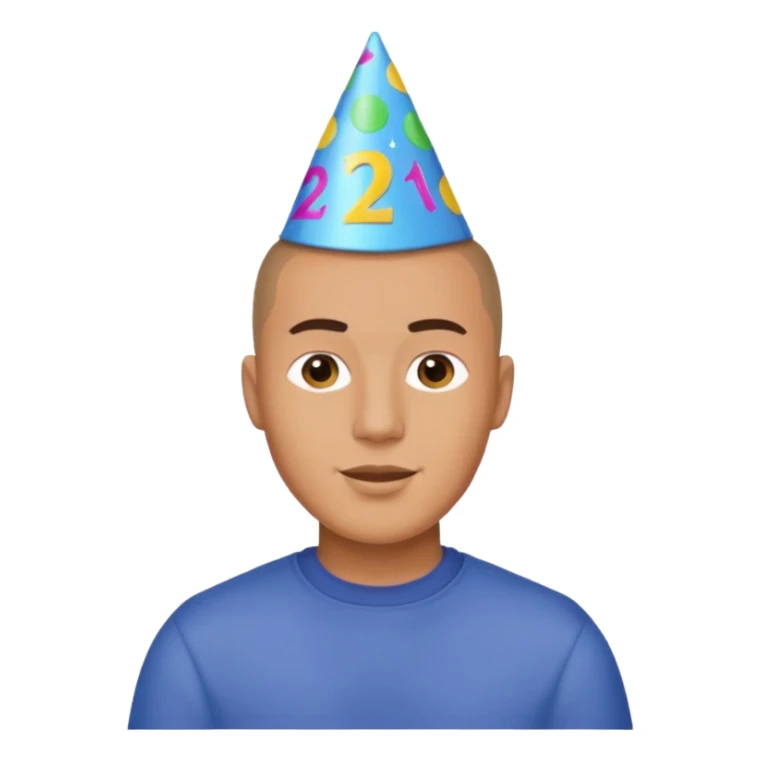 21st birthday buzz cut man sticker