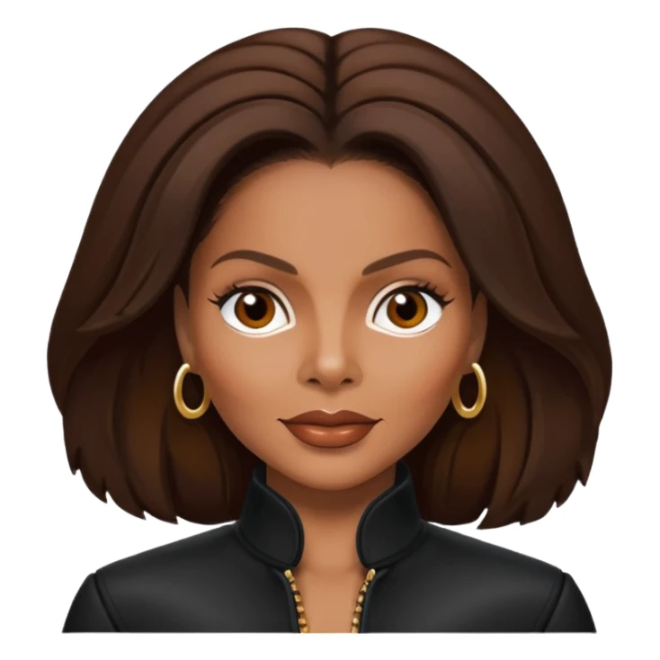Janet Jackson with dark brown hair sticker