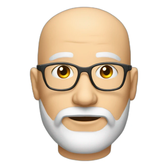Senior 40 years old Mechanical designer bald, few bearded without lens sticker