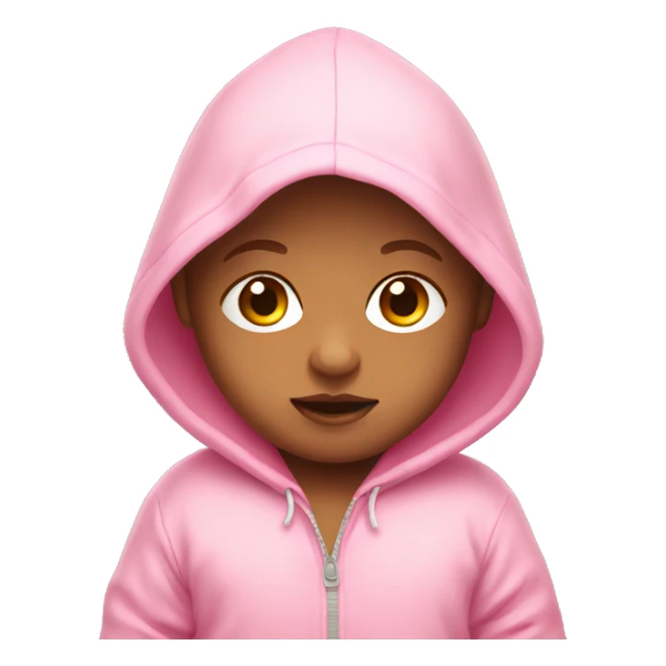 white baby in a pink hoodie sticker