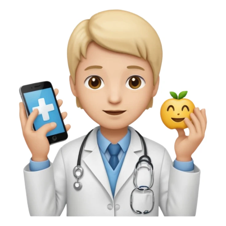 emoji comprando con traje de doctora sticker