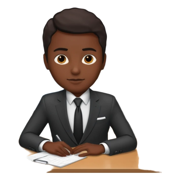 persona etendiendo  oficina sticker