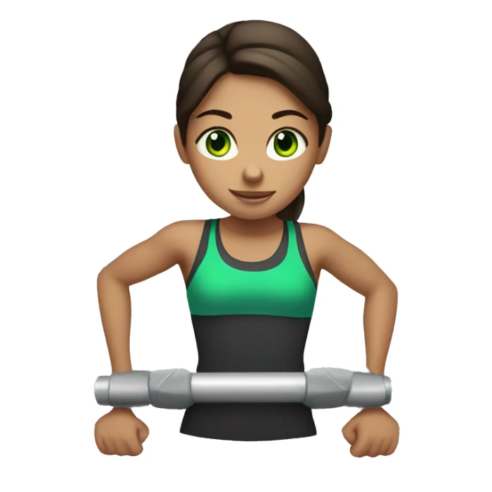 Brunette with green eyes girl working out  sticker