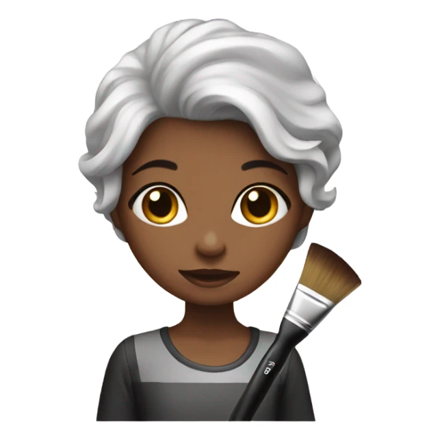 Girl with hair dye bowl and brush  sticker