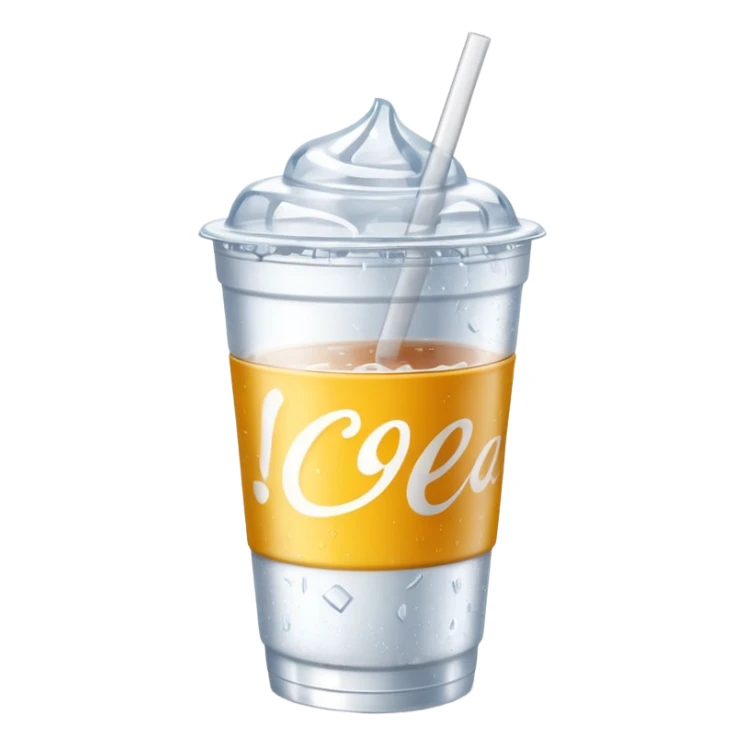 plain white soda cup from a fast food restaurant with ice cubes visible sticker