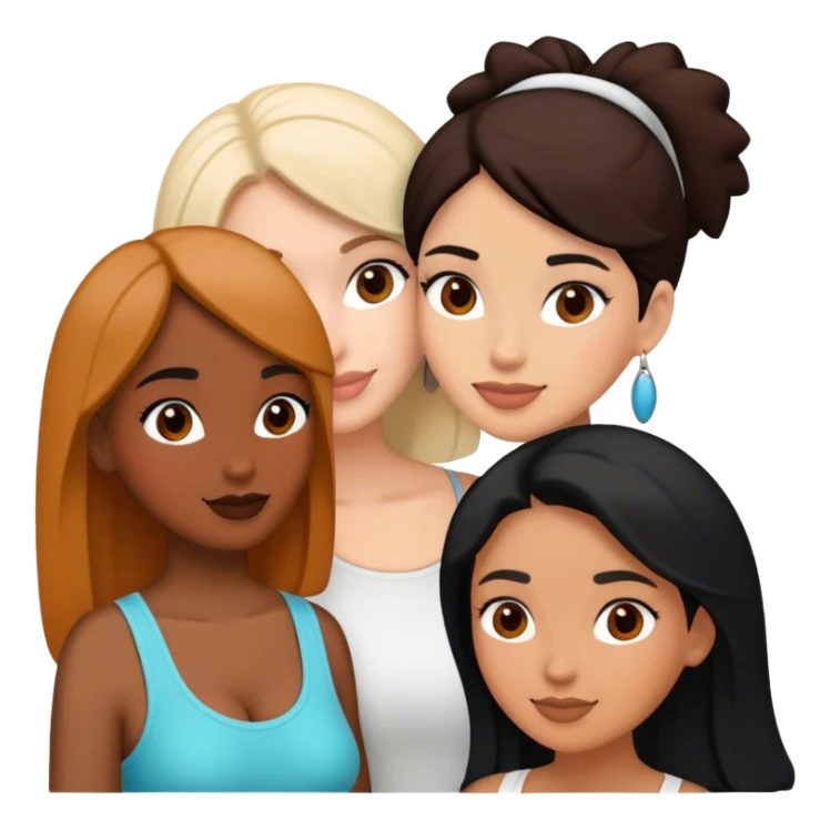 Three female friends, two are Latin one is black and one is white  sticker