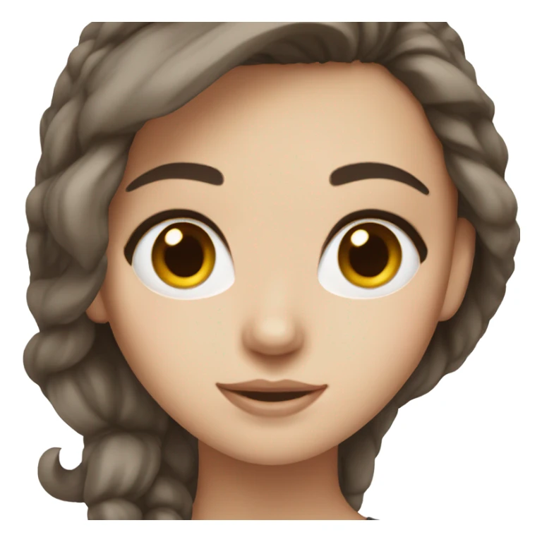 White girl with brown eyes and dark brown hair  sticker
