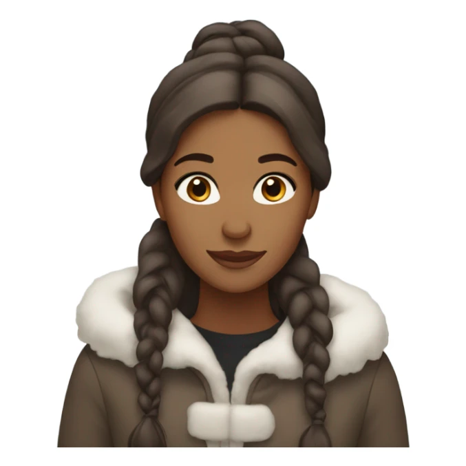 Brown girl with long brown  hair in the snow  sticker