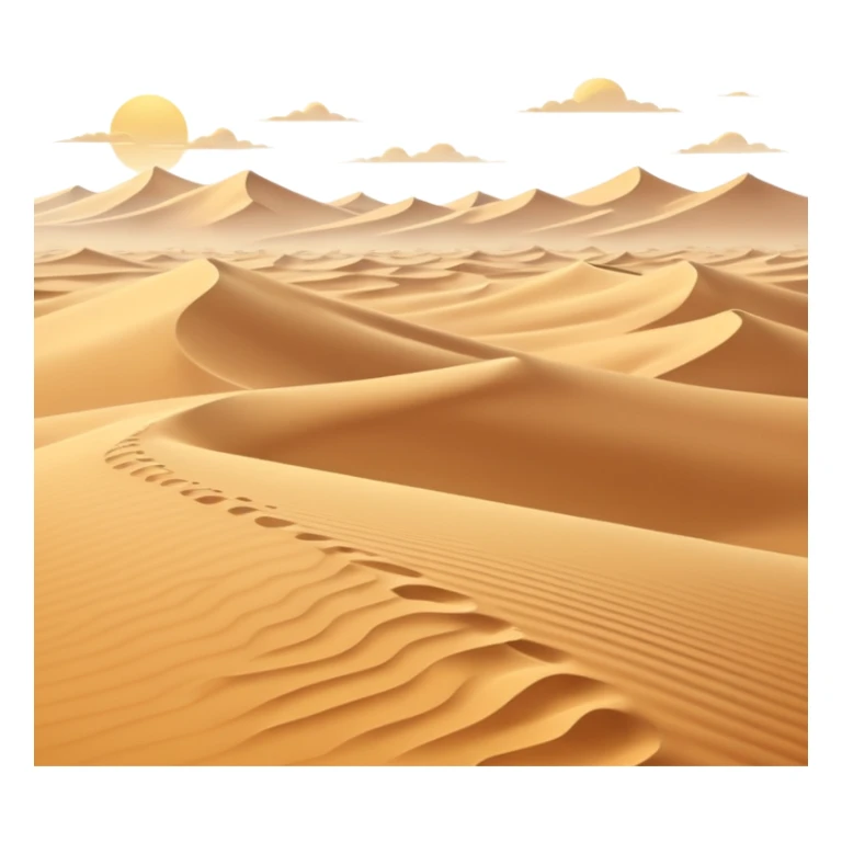 desert landscape background icon, golden sand dunes, soft sunlight, subtle wind trails, fantasy desert atmosphere, 3D cartoon style, mobile game background, clean composition, no characters, no buildings, no text, no watermark sticker