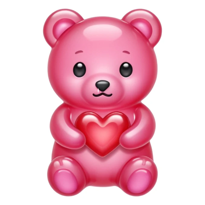 pastel pink jelly bear heart jelly red kawaii sticker
