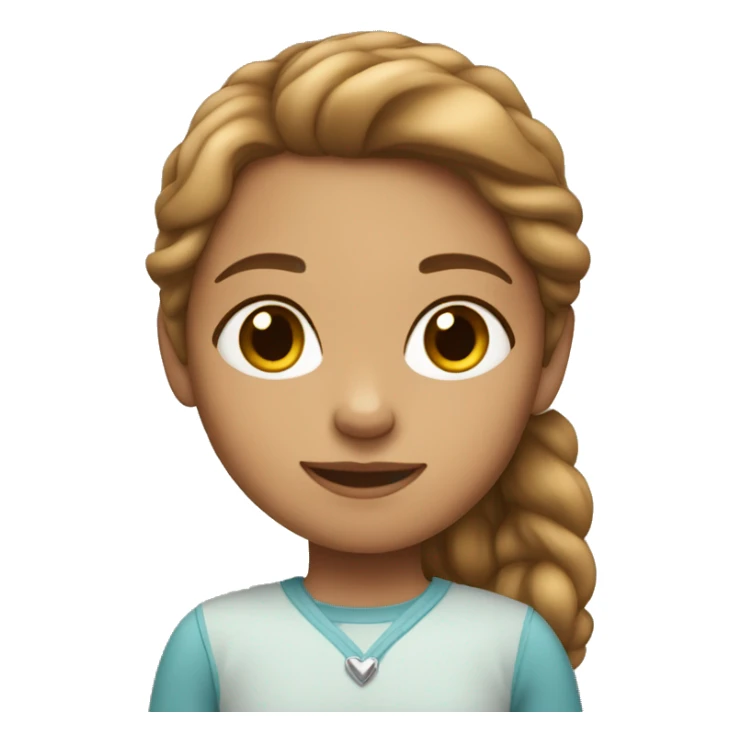 Light-skinned brown-haired girl shows love sticker