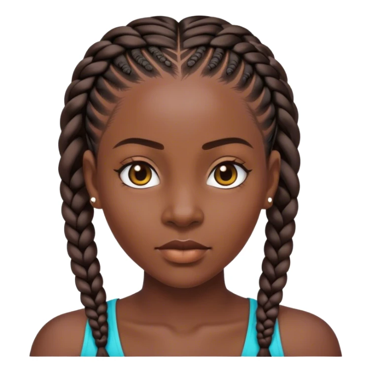 portrait of dark-skinned woman with cornrows  sticker