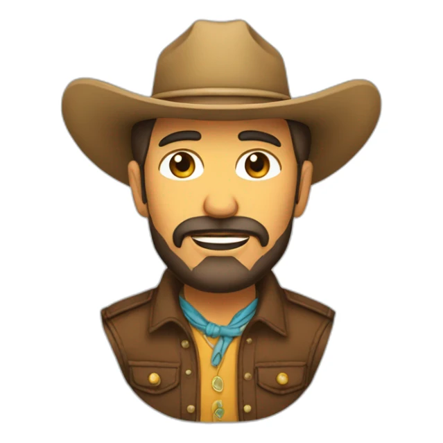 VAQUERO CON SOMBRERO Y BARBA SALUDANDO sticker