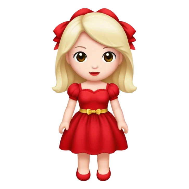 stuffed toy in red dress sticker