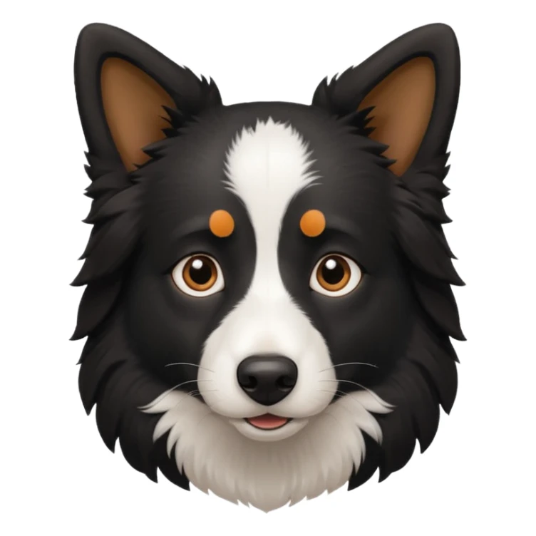 border collie black fur with brown on the eyebrows and neck sticker