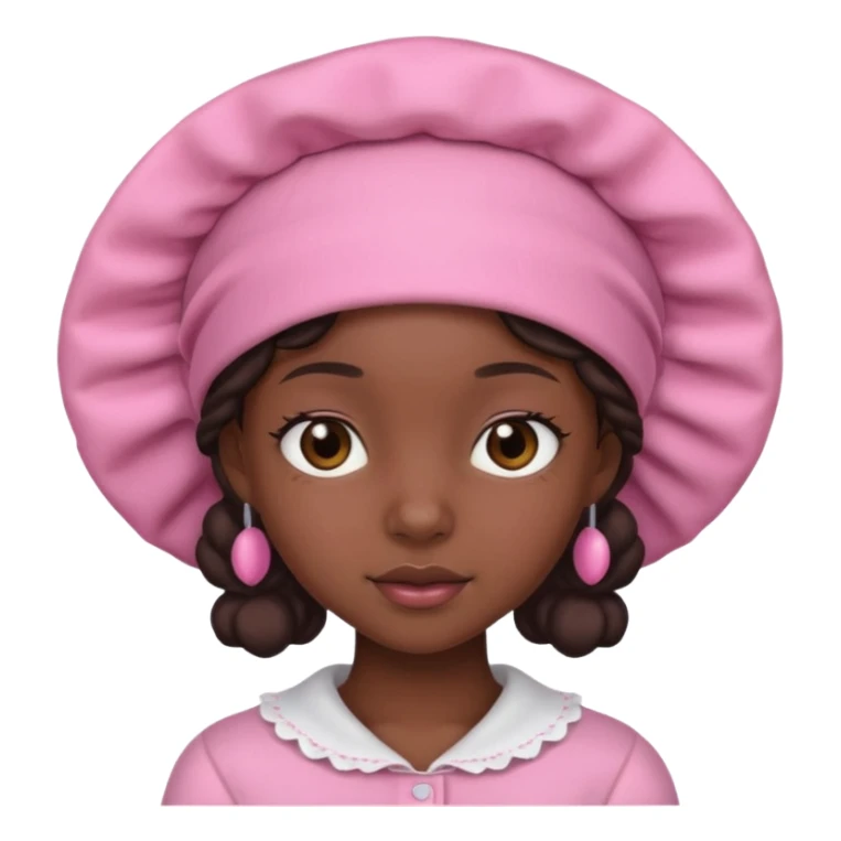 Black girl with pink bonnet teen sticker