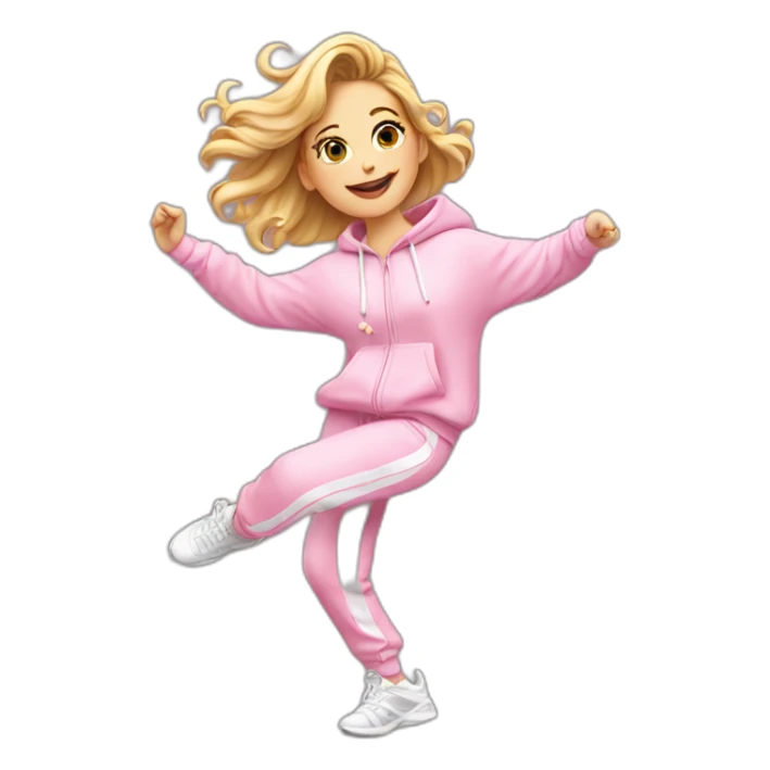 dancing-white-girl-pink-oversize-tracksuit sticker