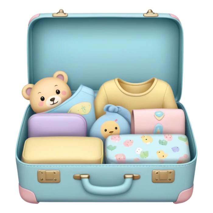 Small cute baby suitcase with baby designs, pastel colors sticker