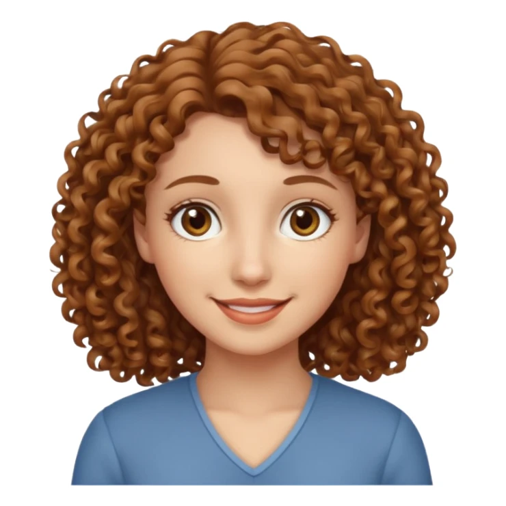 Branca cabelos cacheados castanhos claros olhos castanhos claros simpática e meiga sticker