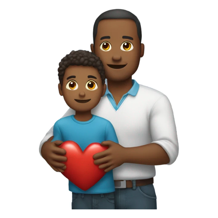 Father holds his heart in his arm sticker