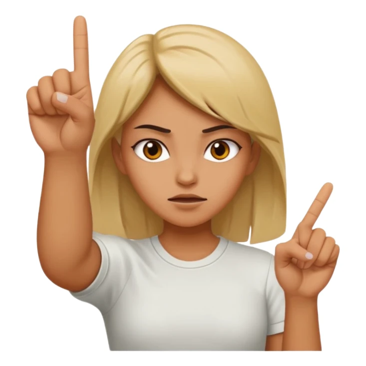 I girl with her middle fingers up sticker