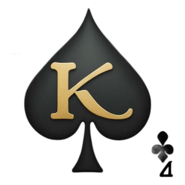 Ace of spades with letter k inside sticker