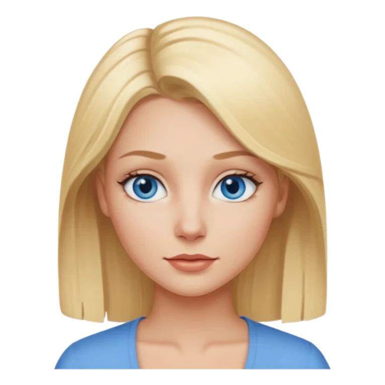 Blonde with as few details as possible, only her face sticker