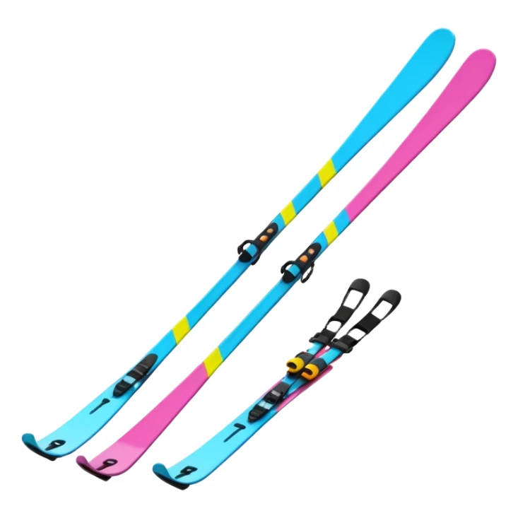 skis,colorful, Snow Gear,negative: character. sticker
