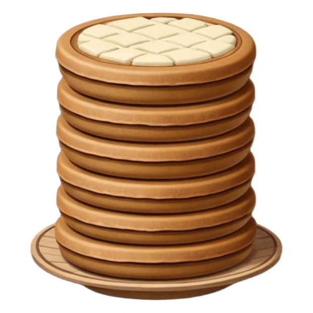 stack of small pu-erh tea cakes, clean and iconic sticker