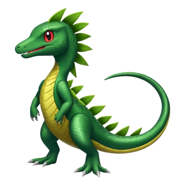 Salandit-Sceptile-Snivy-hybrid-fusion (full body) sticker