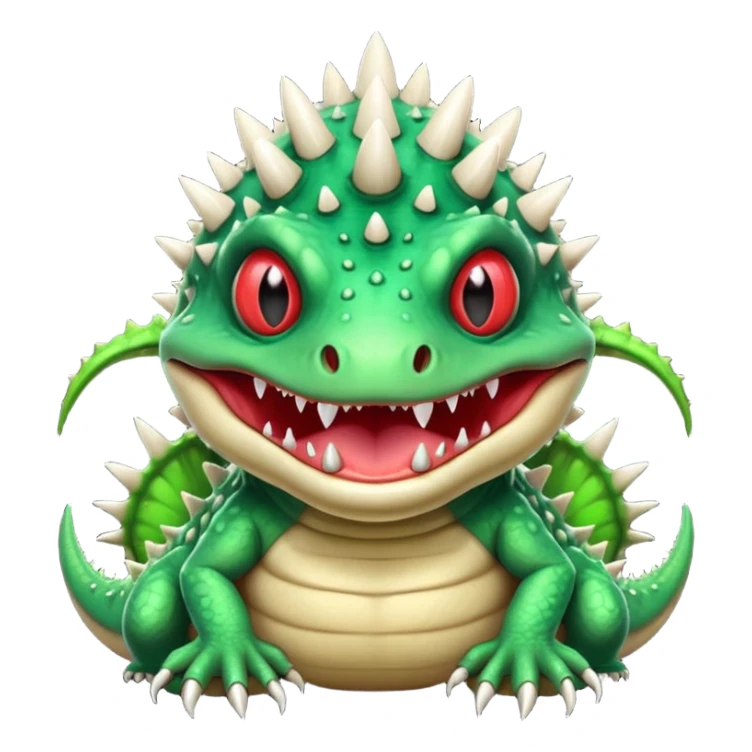 poisonous mushroom reptile monster portrait, head and shoulders only, lizard-like face, spiky mushroom growths, toxic green glow, creepy tongue, fantasy animal vibe, 3D cartoon, mobile game icon style, clean background, no text, no watermark

 sticker