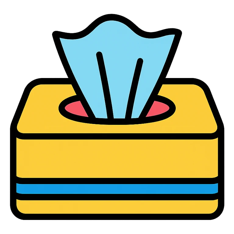 tissue box icon with color outline sticker
