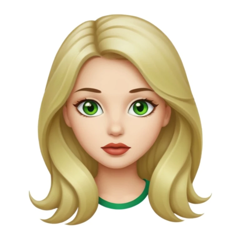 Brunette/blonde mix colored long hair, green eyes, beautiful lips, beautiful girl sticker