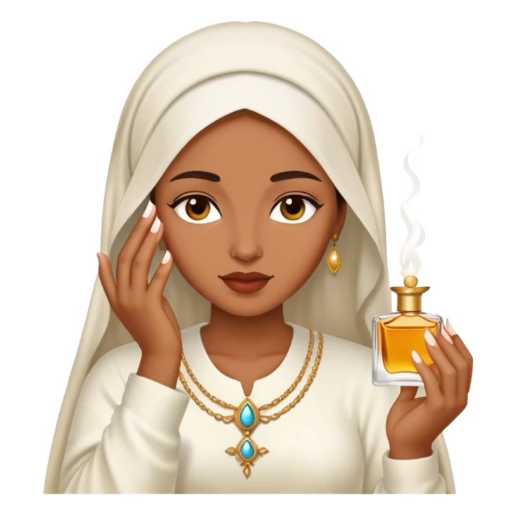 medium skinned Biblical woman anoints with perfume, no jewelry sticker