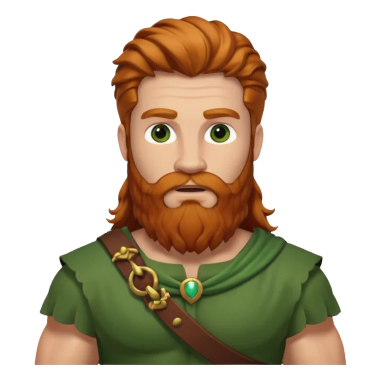 Hercules, Hero God from Rome Mythology with long ginger hair and beard, green and brown outfit sticker