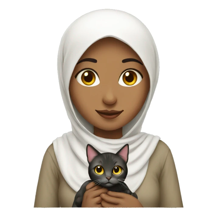 Muslim girl with a cat sticker