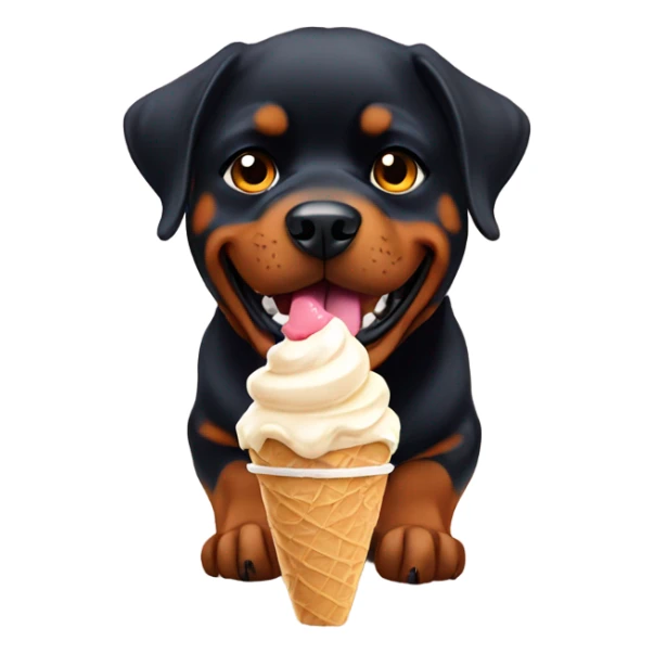 Rottweiler eating ice cream  sticker