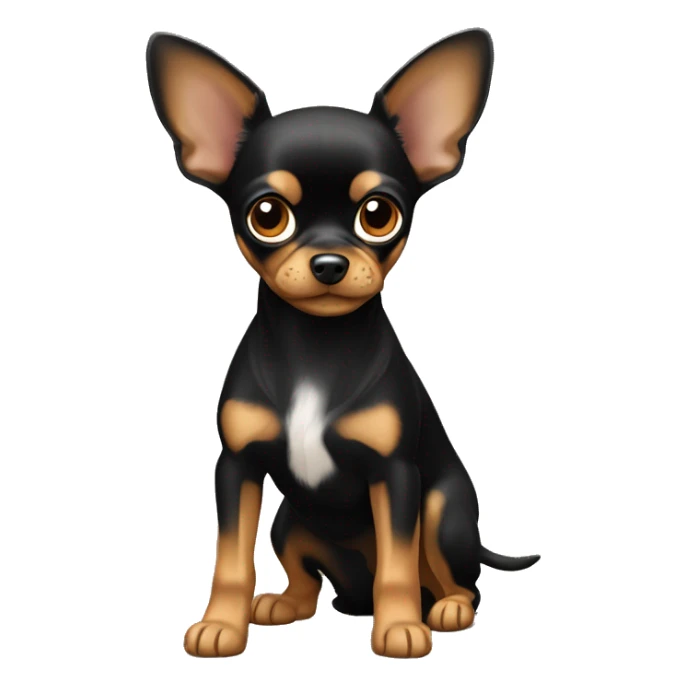 full- body Russian Toy Terrier with tan markings (black and tan coat) sticker