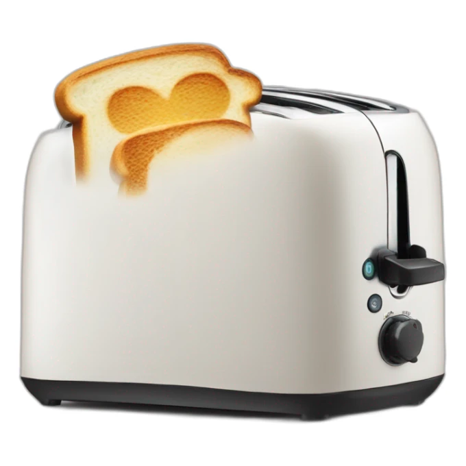 a toast on a toaster with a toaster on the toast sticker