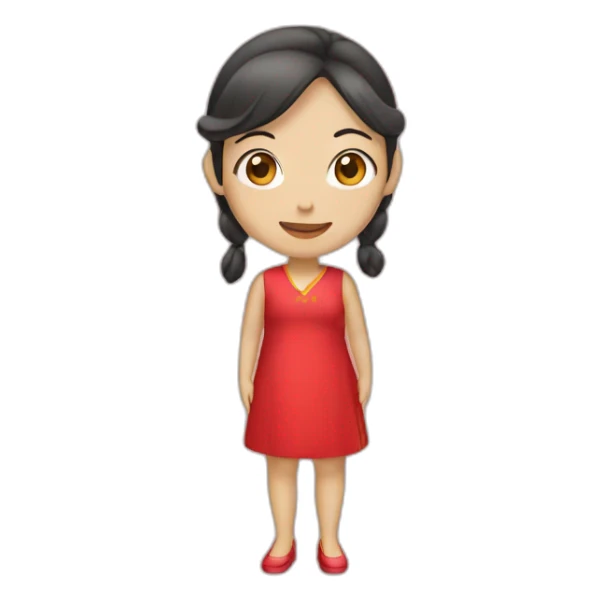 Chinese women wearing red dress  sticker