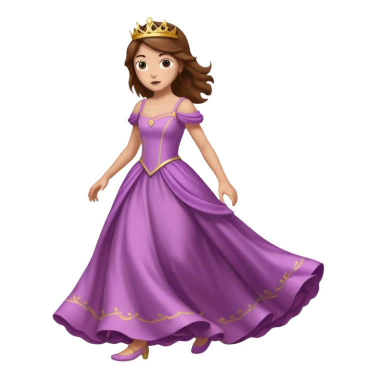 running away princess brown hair sticker