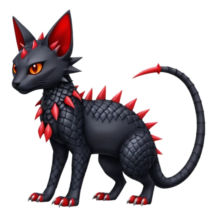  gothic edgy badass spiked scaley Bastet-Gatomon-Digimon-Fakémon-Pokémon-creature (full body) sticker