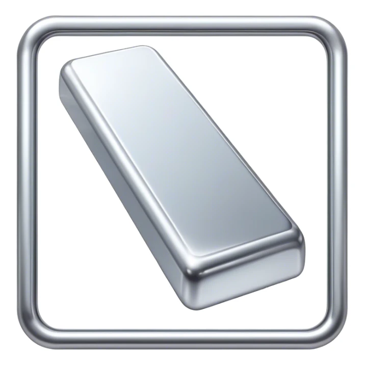 Cinematic Realistic Silver Bar, Cool and gleaming, with smooth, polished silver surfaces reflecting the light in soft, pristine highlights. The elegant shine of the metal exudes sophistication and timeless class. Soft glowing outline, capturing the essence of refined luxury and understated elegance in polished silver. sticker