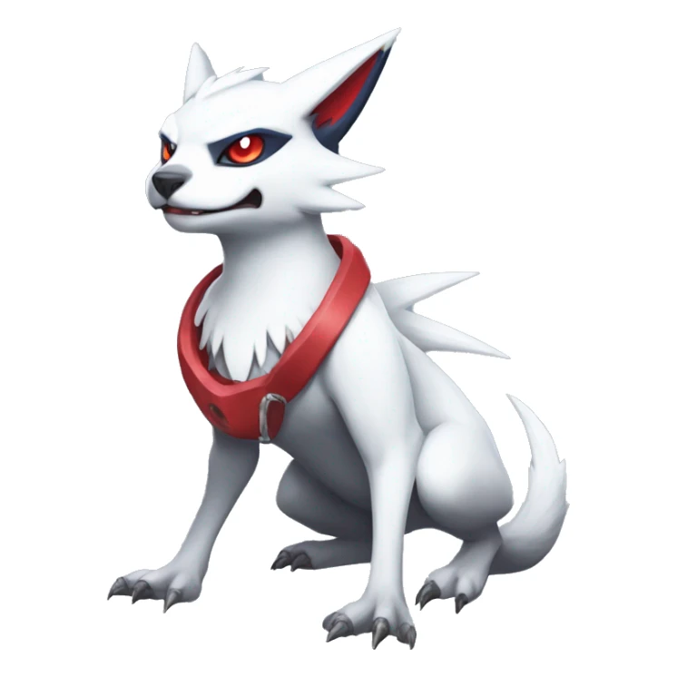 Cool Edgy Nargacuga-Absol-Zangoose-Sneasel-Quilava with a collar on, full body sticker