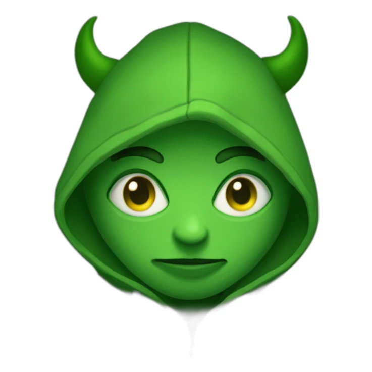 Green hoddie with demon eyes sticker