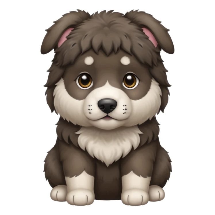 A dark-colored Caucasian Shepherd puppy with cropped ears sticker