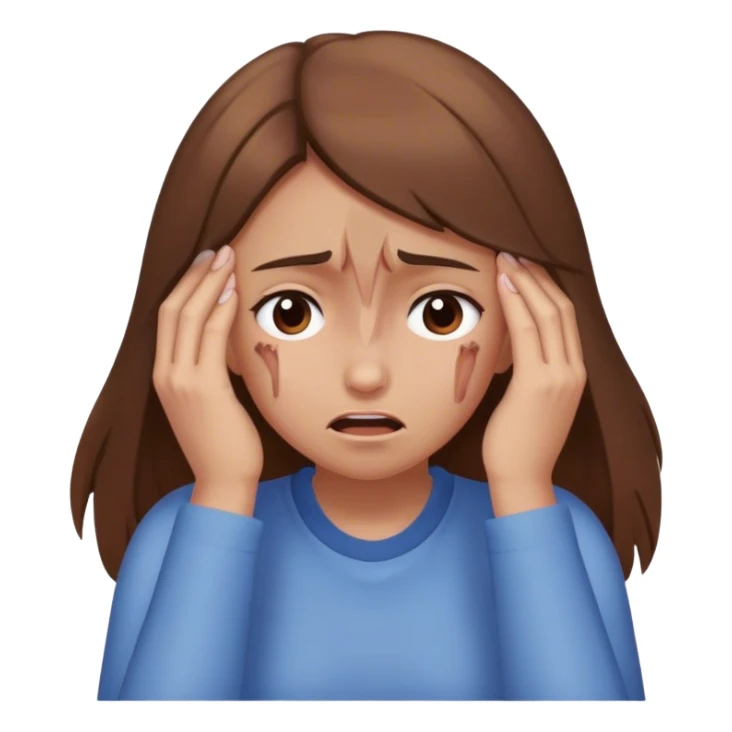 Brown haired girl with head pain sticker