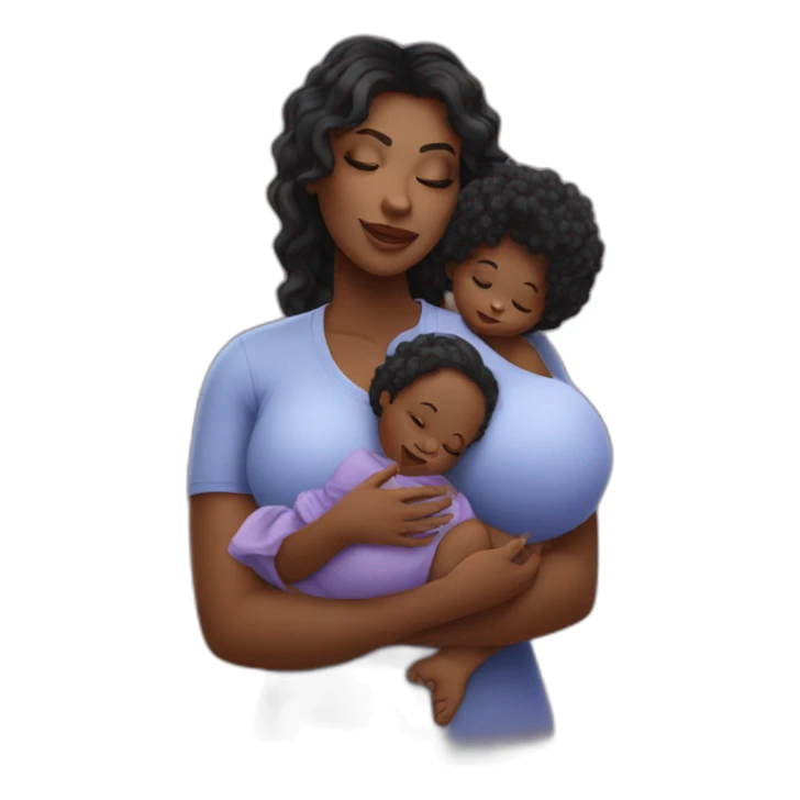 beautiful heavyset Black women holding baby sticker