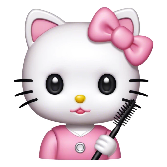 HELLO KITTU sanrio with mascara spoolie sticker