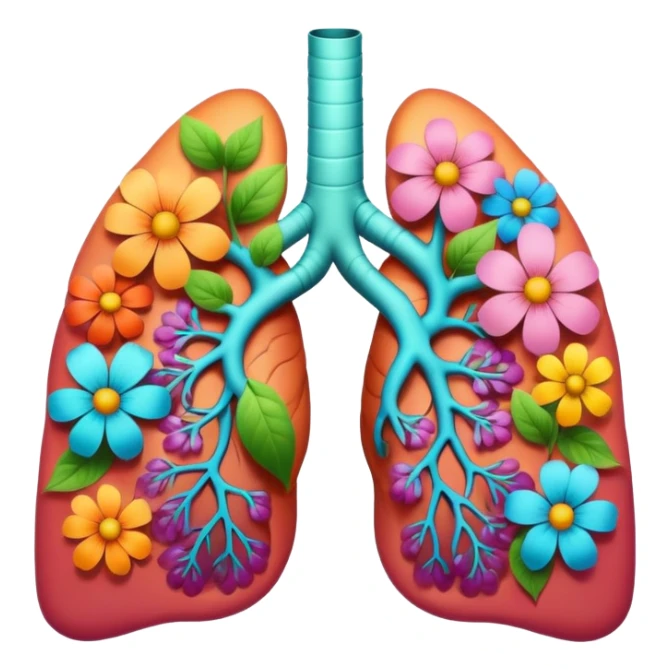 Lungs with flowers growing out of it sticker